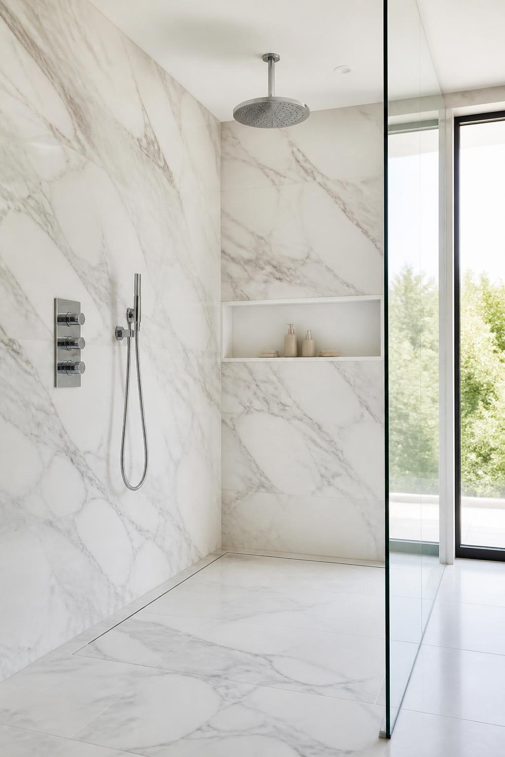 Marble Walk-in Shower